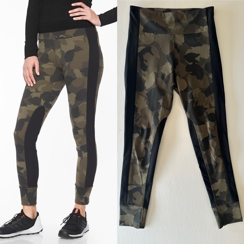 Athleta Essex Camo Hybrid Tight Classic Army Green Size Small